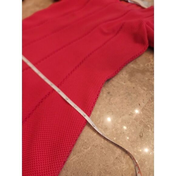 Carlisle Collection berry red waffle texture A-Line dress - Picture 8 of 14